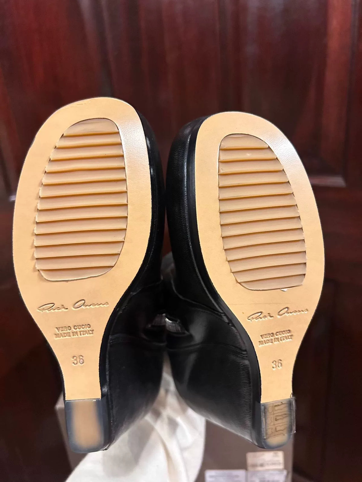 Rick Owens SS16 Black Classic Wedge Lambskin Boots