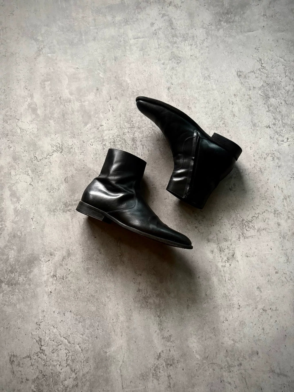 Saint Laurent Paris 13AW Black Leather Side Zip Chelsea Boots by Hedi Slimane