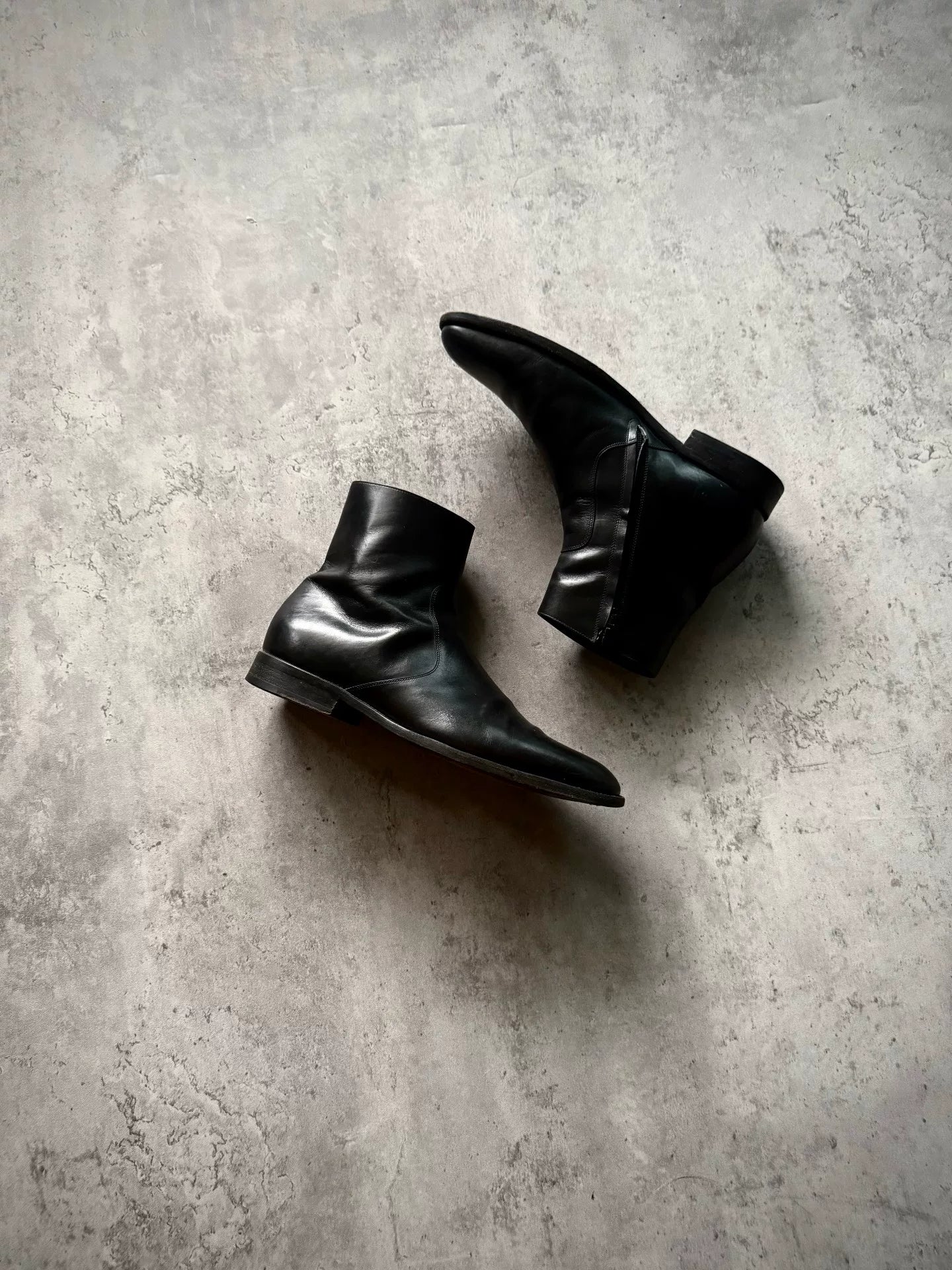 Saint Laurent Paris 13AW Black Leather Side Zip Chelsea Boots by Hedi Slimane