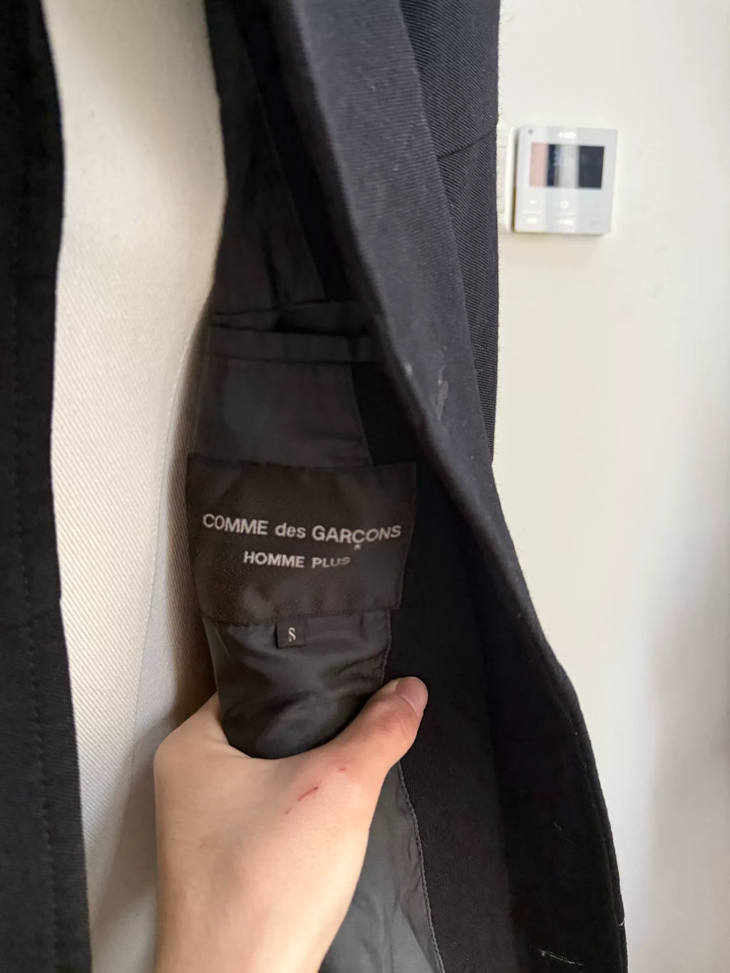 Comme des Garçons Homme Plus Runway Spiral Patchwork Double-Breasted Wool Coat