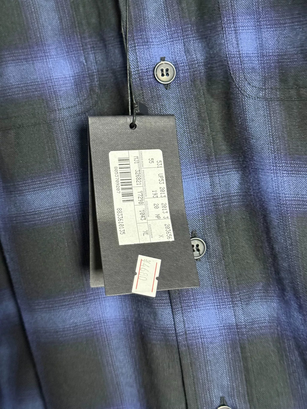 Saint Laurent Paris 13AW Blue Plaid Shirt by Hedi Slimane