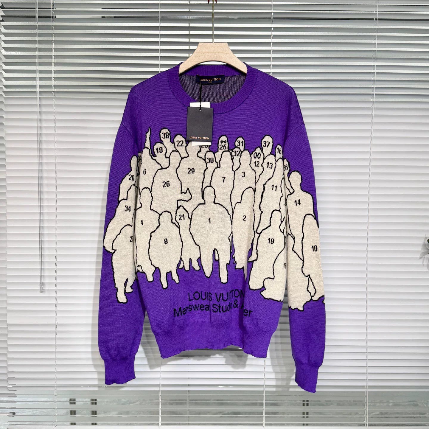 Louis Vuitton Wool Logo Purple Knit Sweater