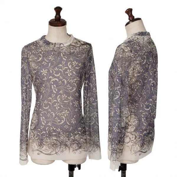 Jean Paul Gaultier Vintage Blue Floral Mesh Top