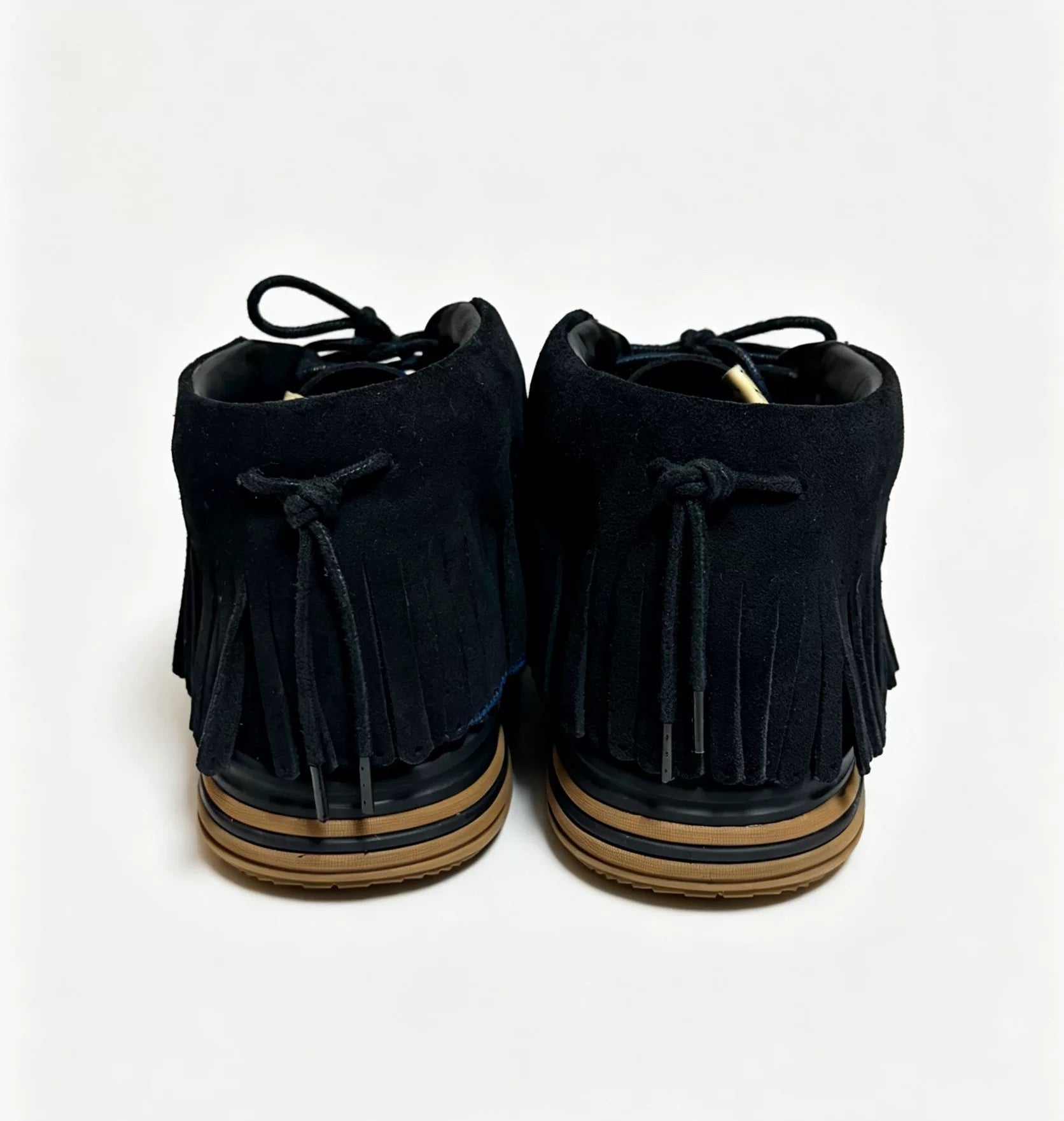 Visvim 22AW Fbt Shaman-Folk Fringe Leather Black Boots