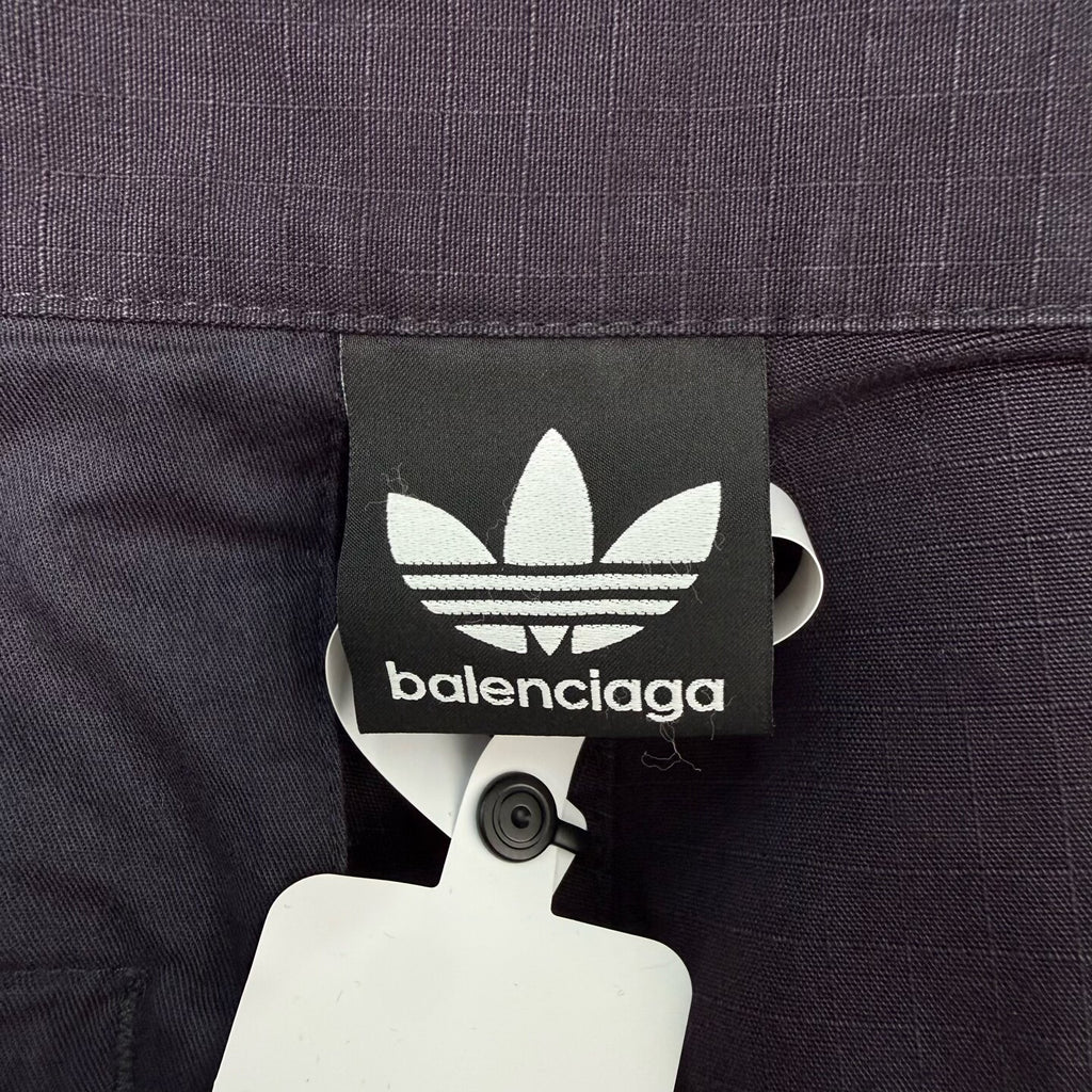 Balenciaga Paris Adidas Collaboration Trefoil Striped Black Shorts