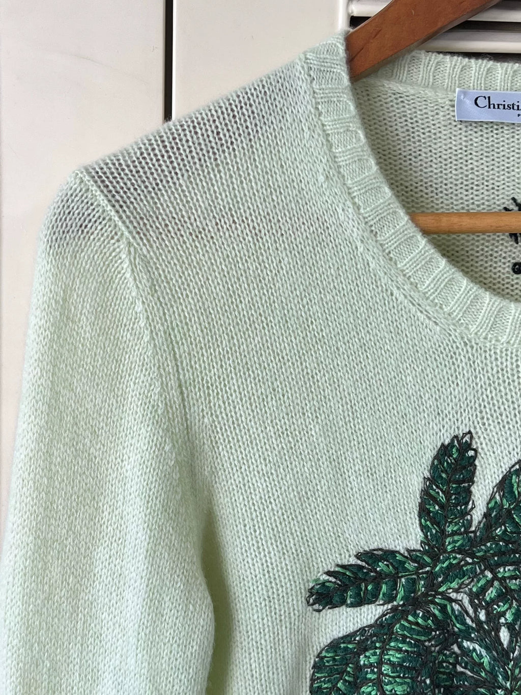 Dior palm embroidered cashmere sweater