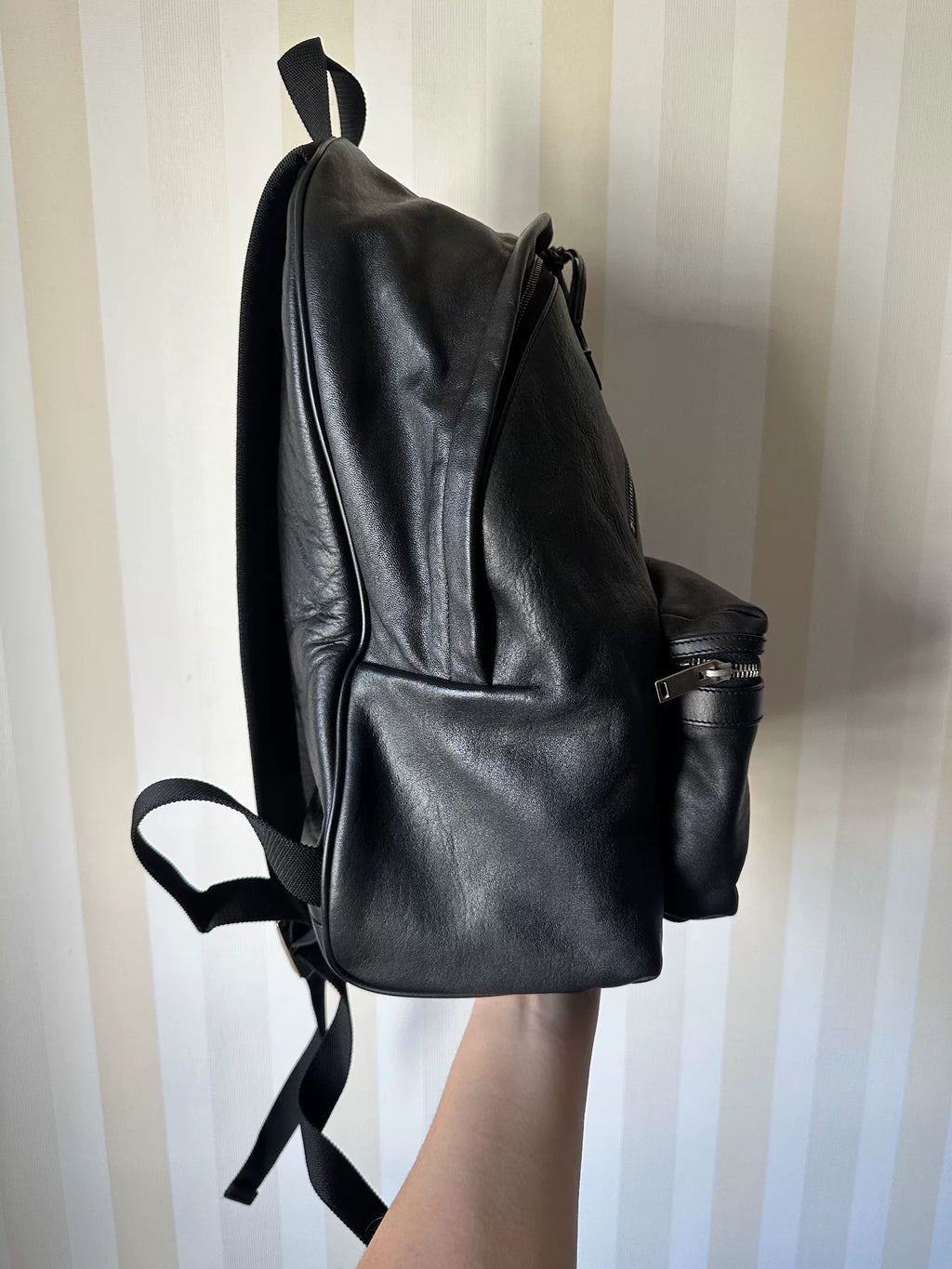 Saint Laurent 14SS Paris Multi Zipper Leather Backpack by Hedi Slimane