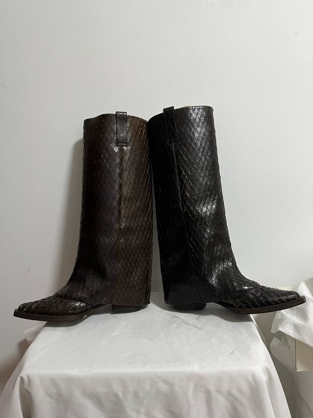 Givenchy snake skin tall boots