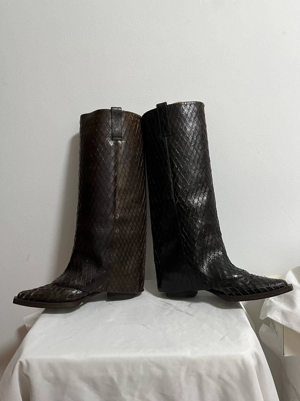 Givenchy snake skin tall boots