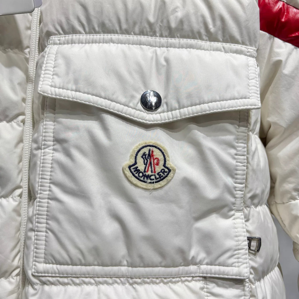 Moncler Akamante White Color-Block Drawstring Hooded Polyester Down Jacket