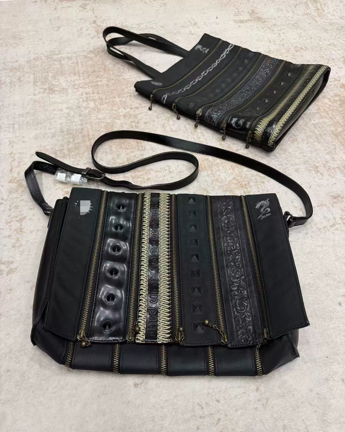 Jean Paul Gaultier Dragon Pattern Structured Crossbody Bag