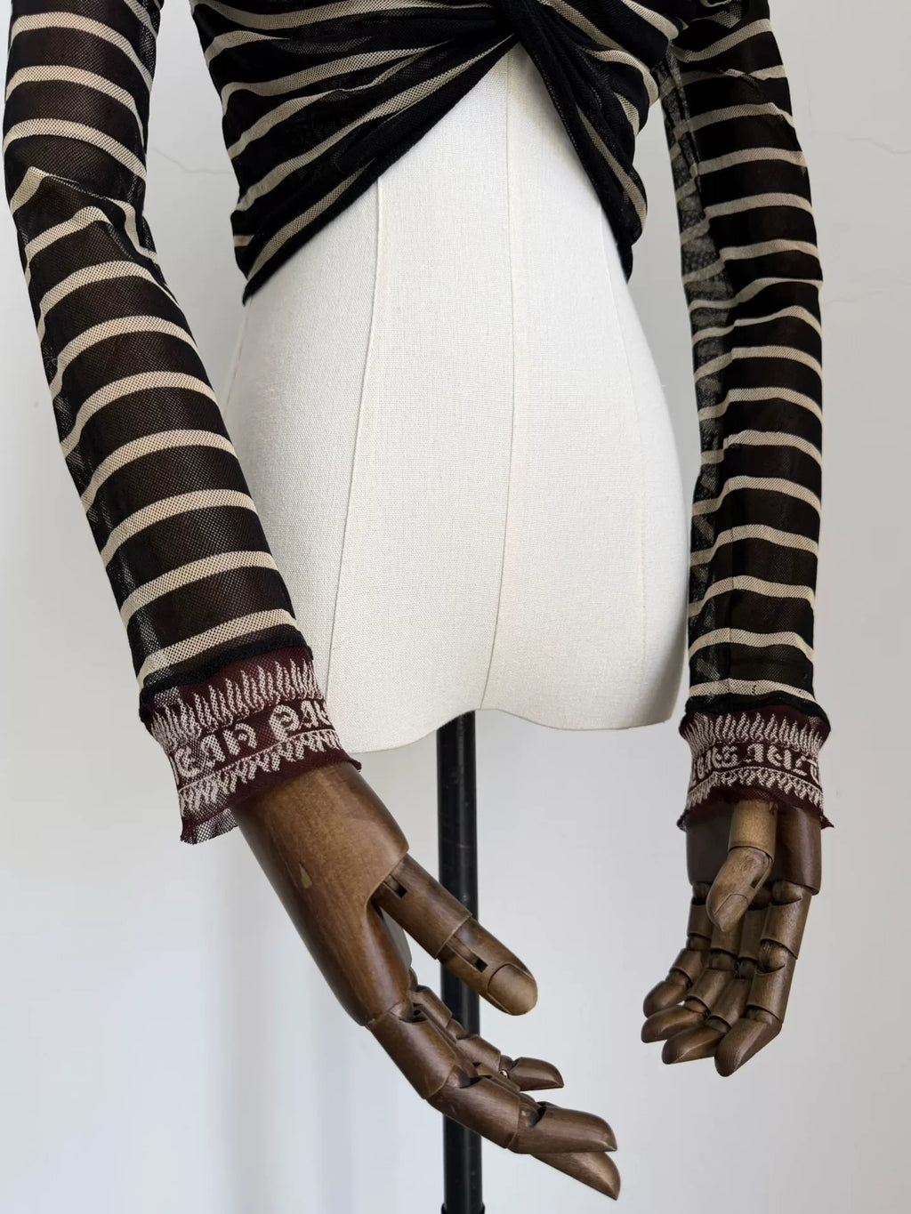 Jean Paul Gaultier Vintage Mesh Striped Top