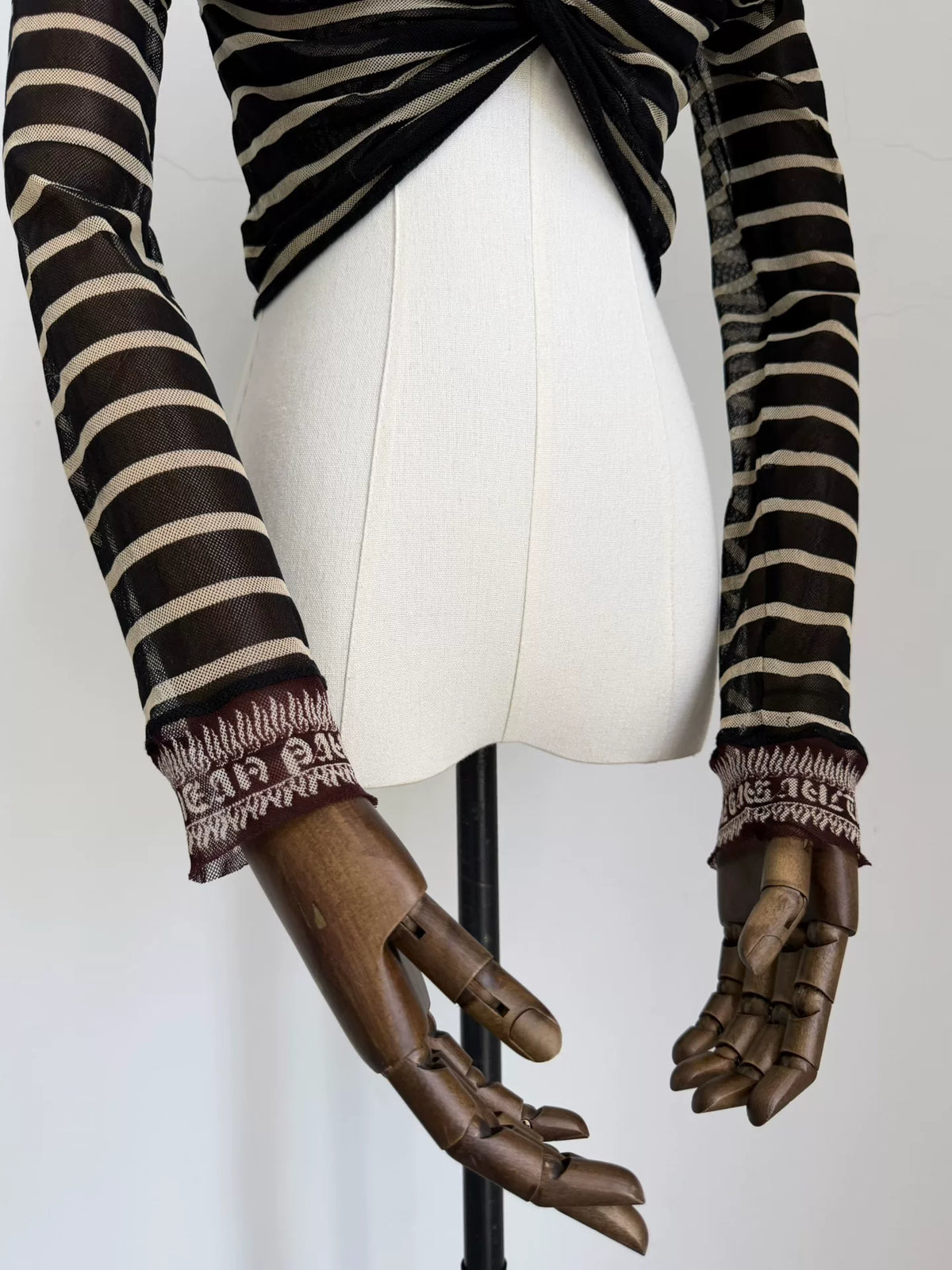Jean Paul Gaultier Vintage Mesh Striped Top