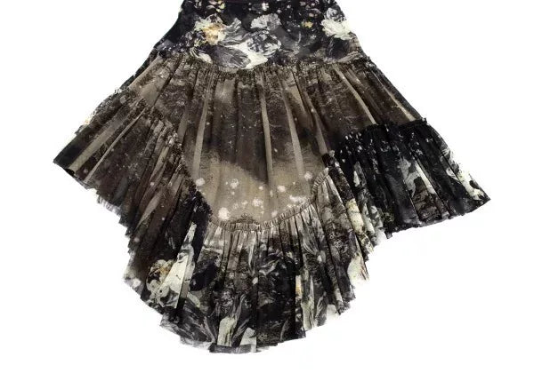 Jean Paul Gaultier Vintage Grey Patterned Mesh Skirt