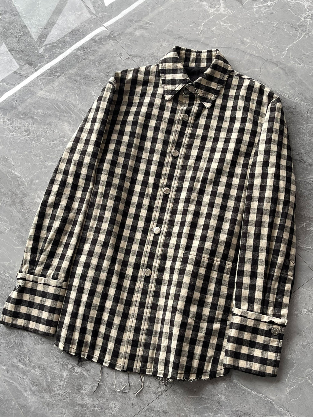 Helmut Lang Cotton Plaid Cotton Shirt Jacket Coat