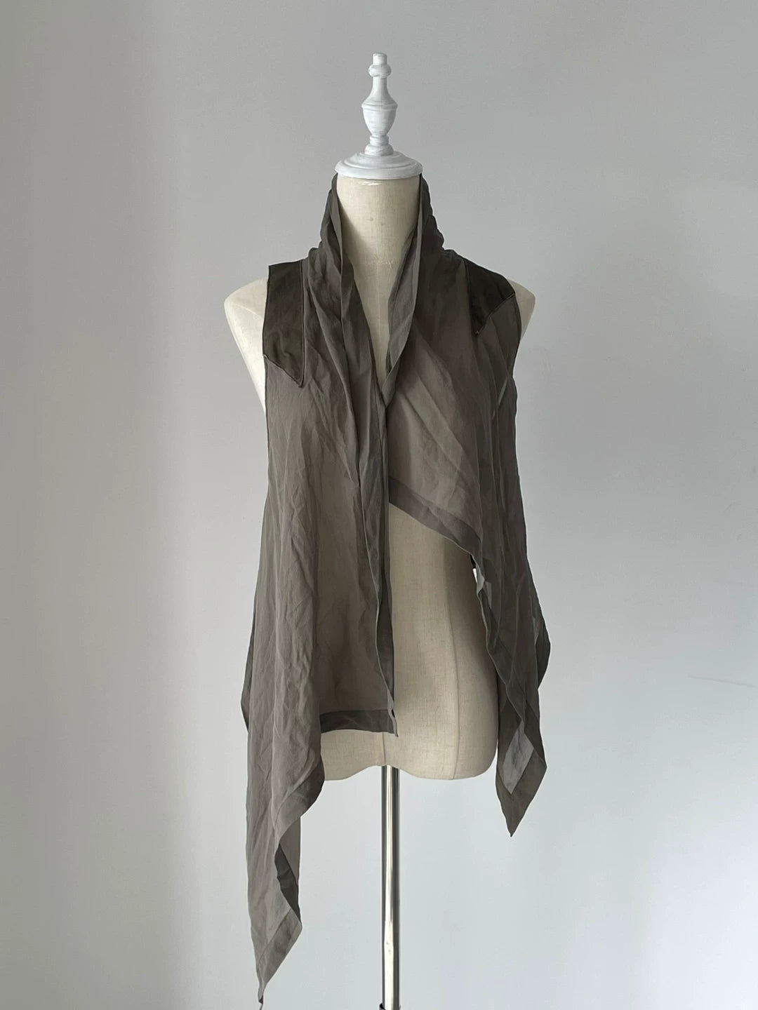 Helmut Lang Leather Patch Silk Vest