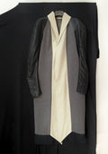 Rick Owens 09FW Runway Beige Black Cut Wool Coat