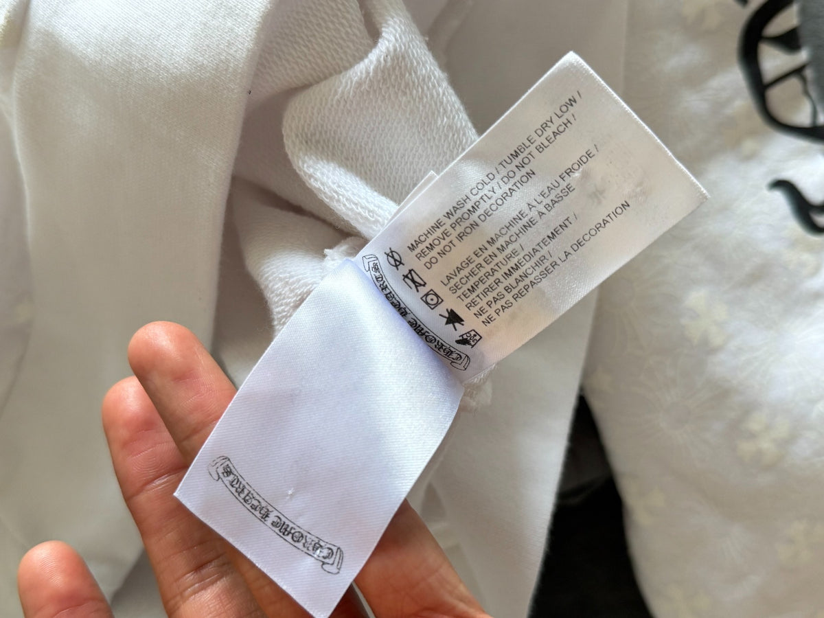 Chrome Hearts White Cross Sanskrit Print Hoodie