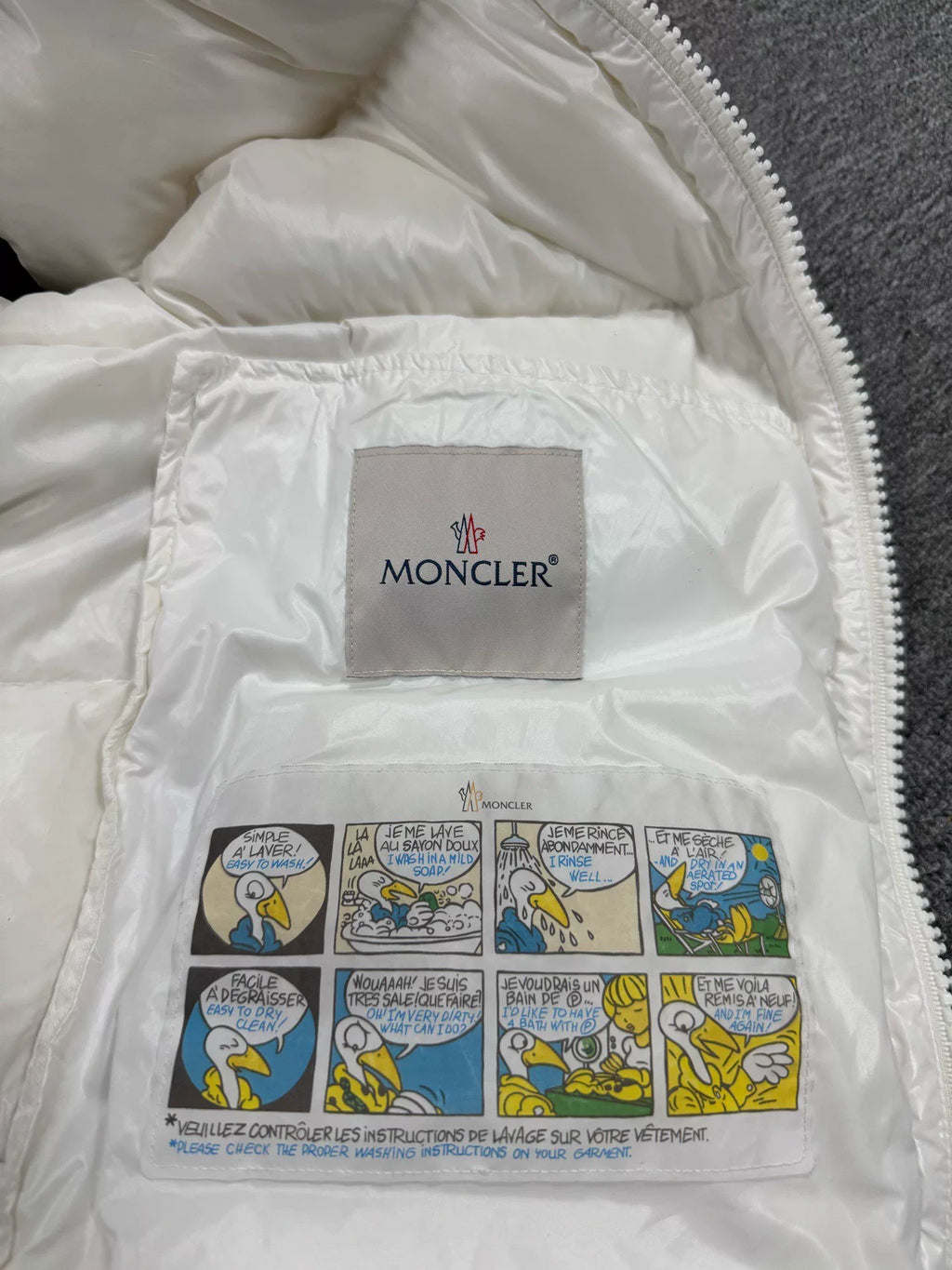 Moncler White Hooded Down Vest