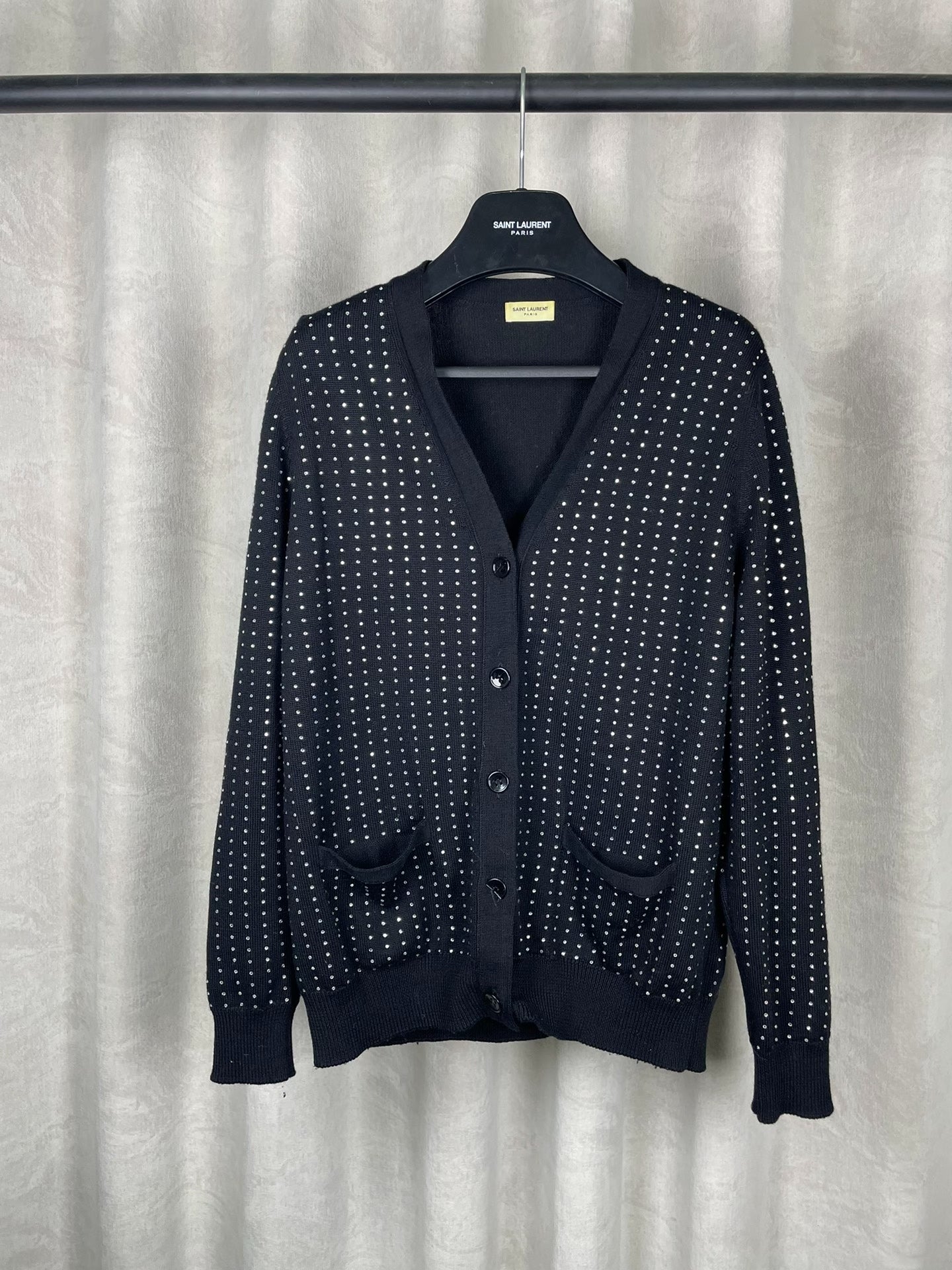 Saint Laurent FW14 Rhinestone Wool Cardigan