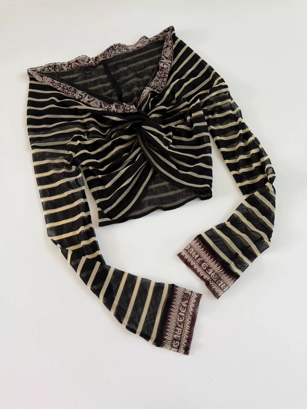 Jean Paul Gaultier Vintage Mesh Striped Top