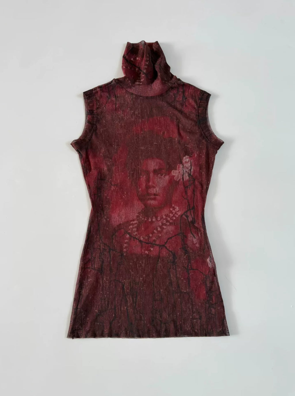 Jean Paul Gaultier Vintage Mesh Portrait Sleeveless Top