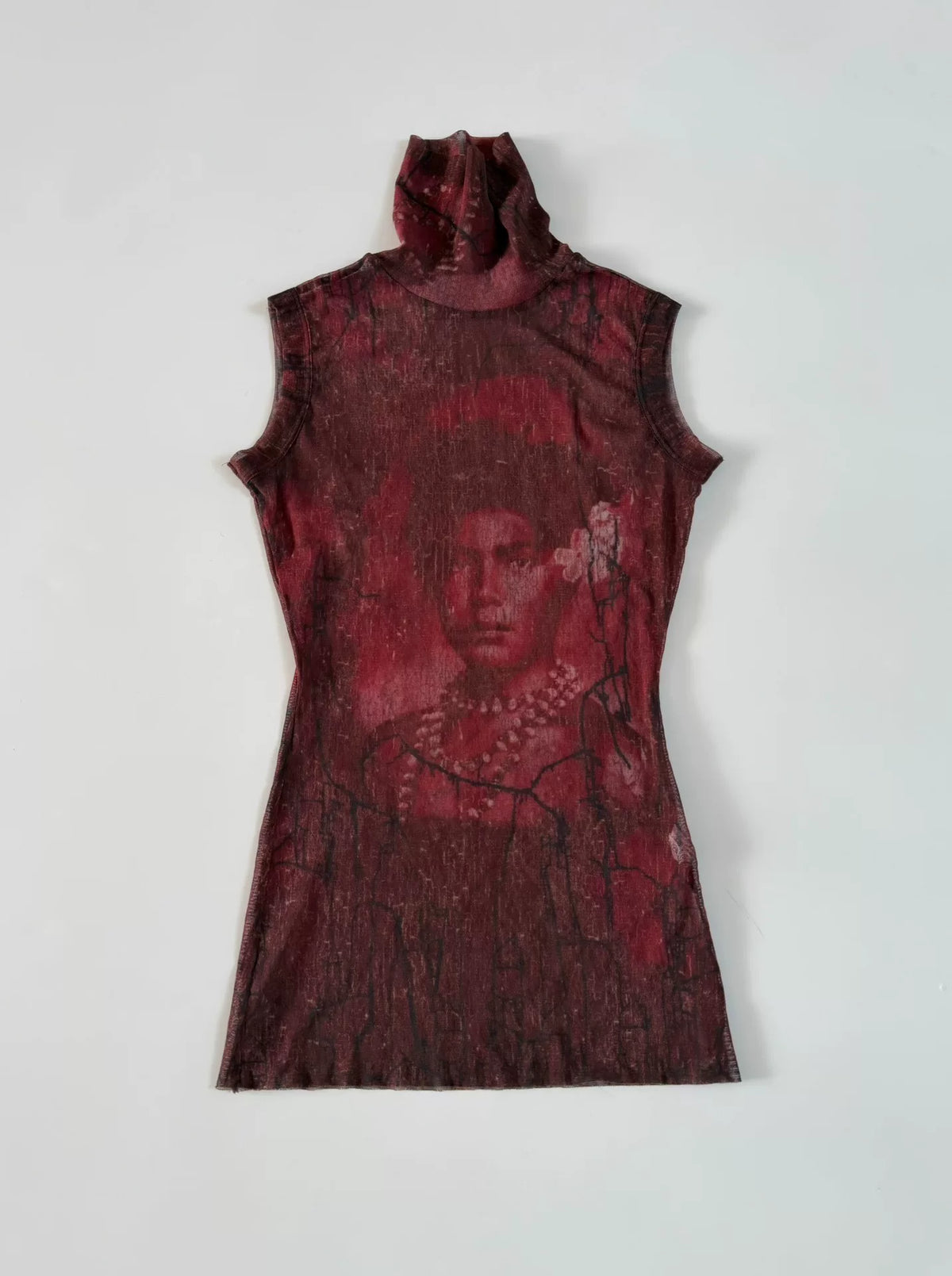 Jean Paul Gaultier Vintage Mesh Portrait Sleeveless Top