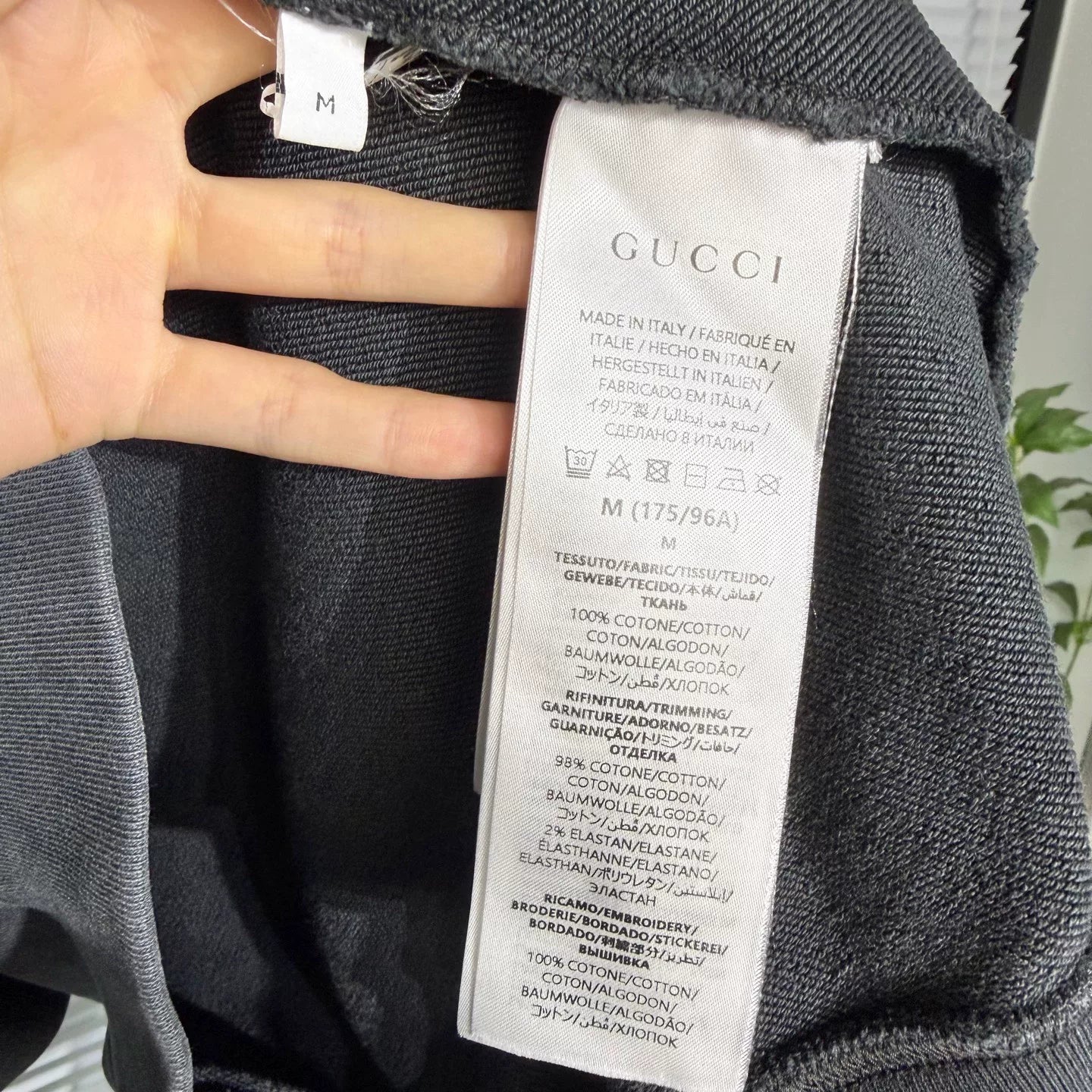 Gucci Embroidered Logo Washed Distressed Cotton Gray Hoodie
