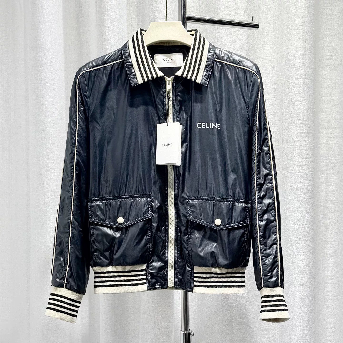 Celine Logo Print Black Jacket