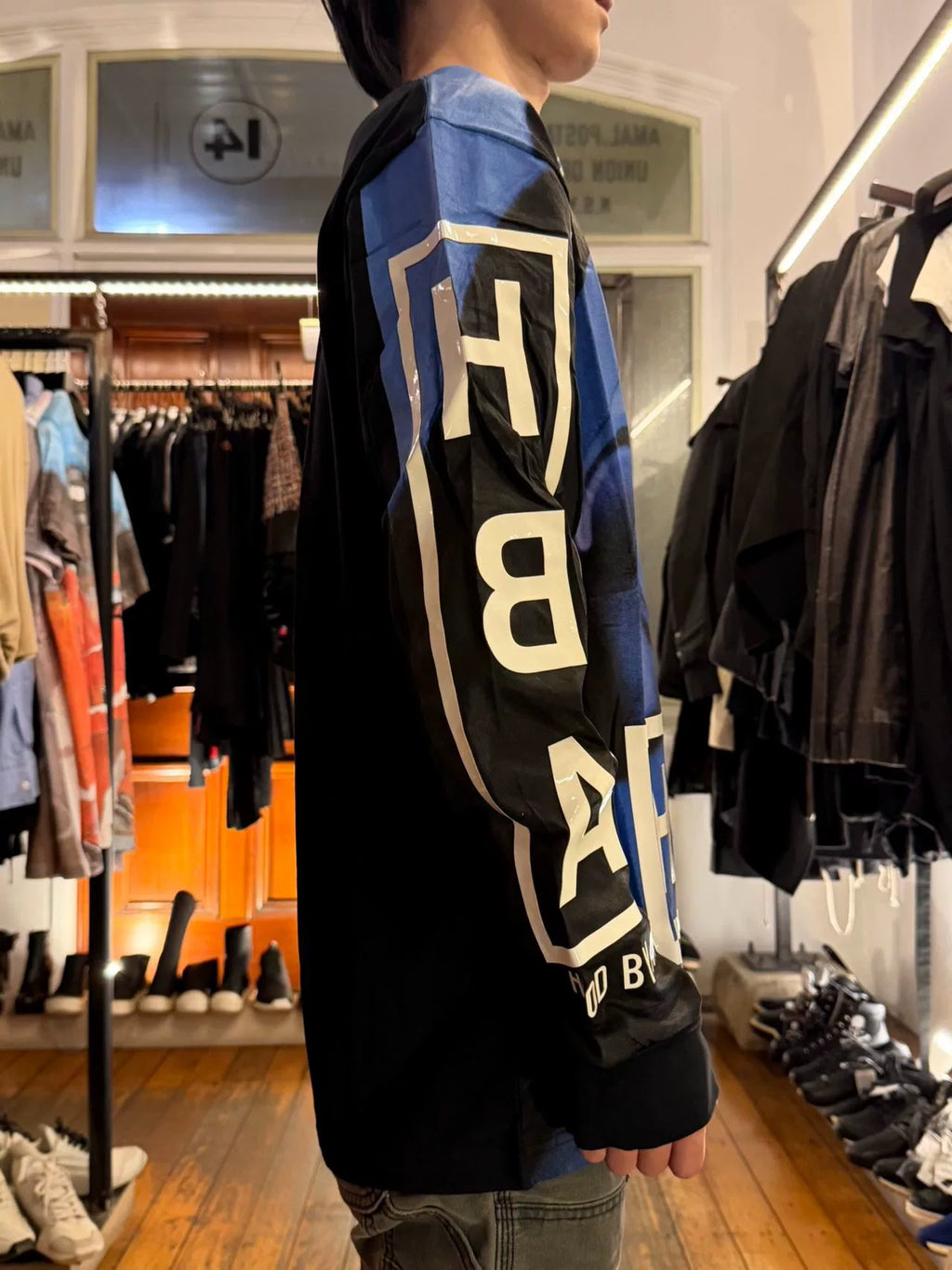 HBA Hood By Air FW15 Black Dreamer Long Sleeve Cotton Tee