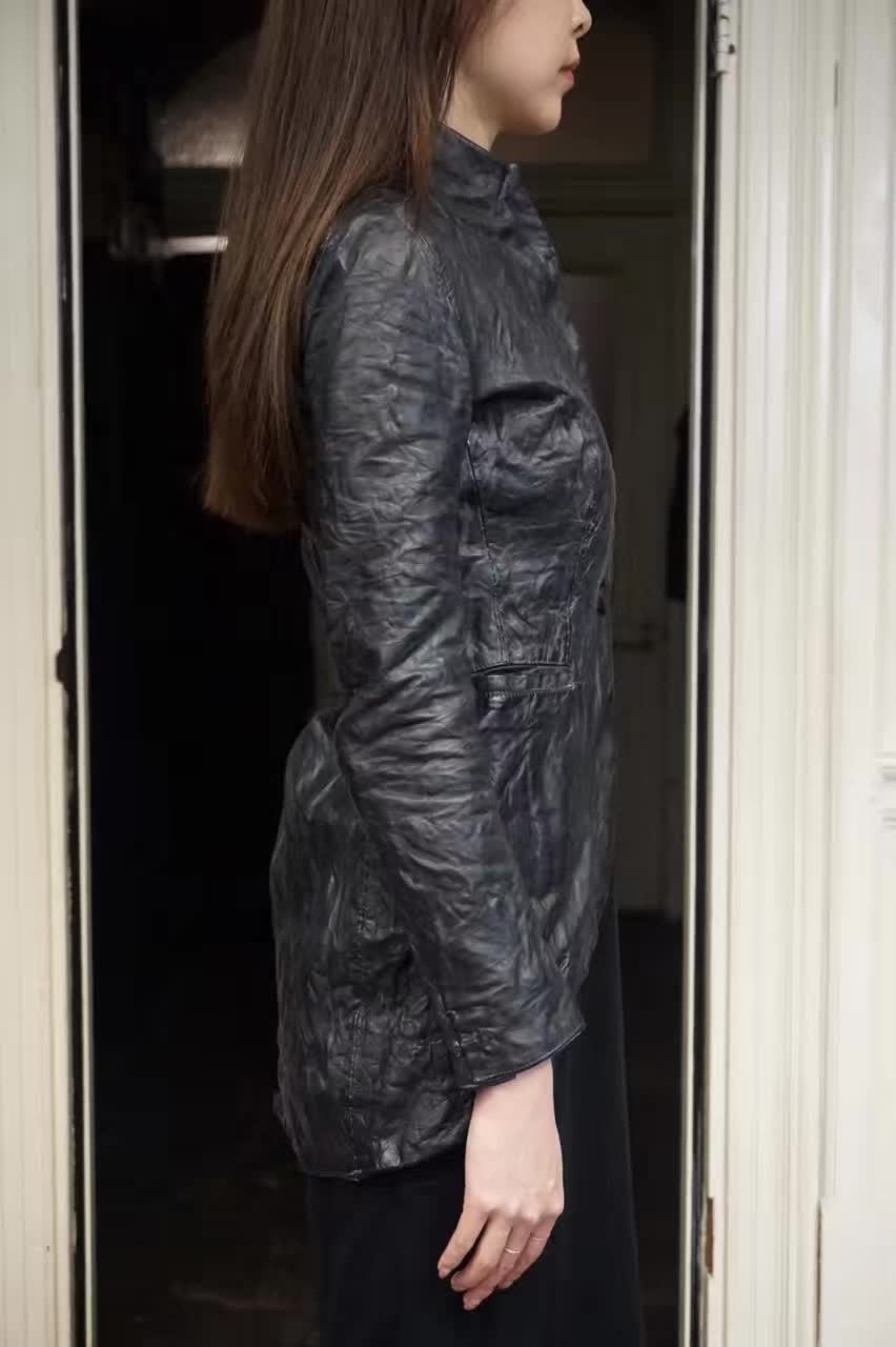 Layer-0 Black H Tait Matte Calfskin Jacket