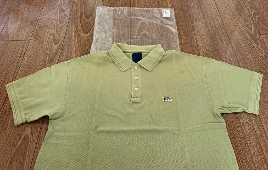 visvim AW25 ICT JUMBO WELLER S/S DMGD LT.GREEN Washed Polo Shirt