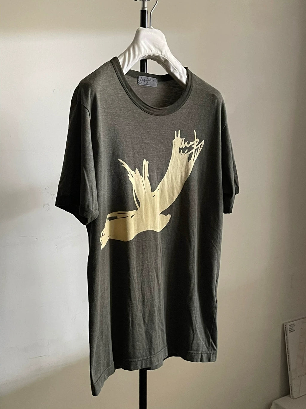 Yohji Yamamoto FW11 First Year “Bird” Crow Dip‑Dyed T‑shirt