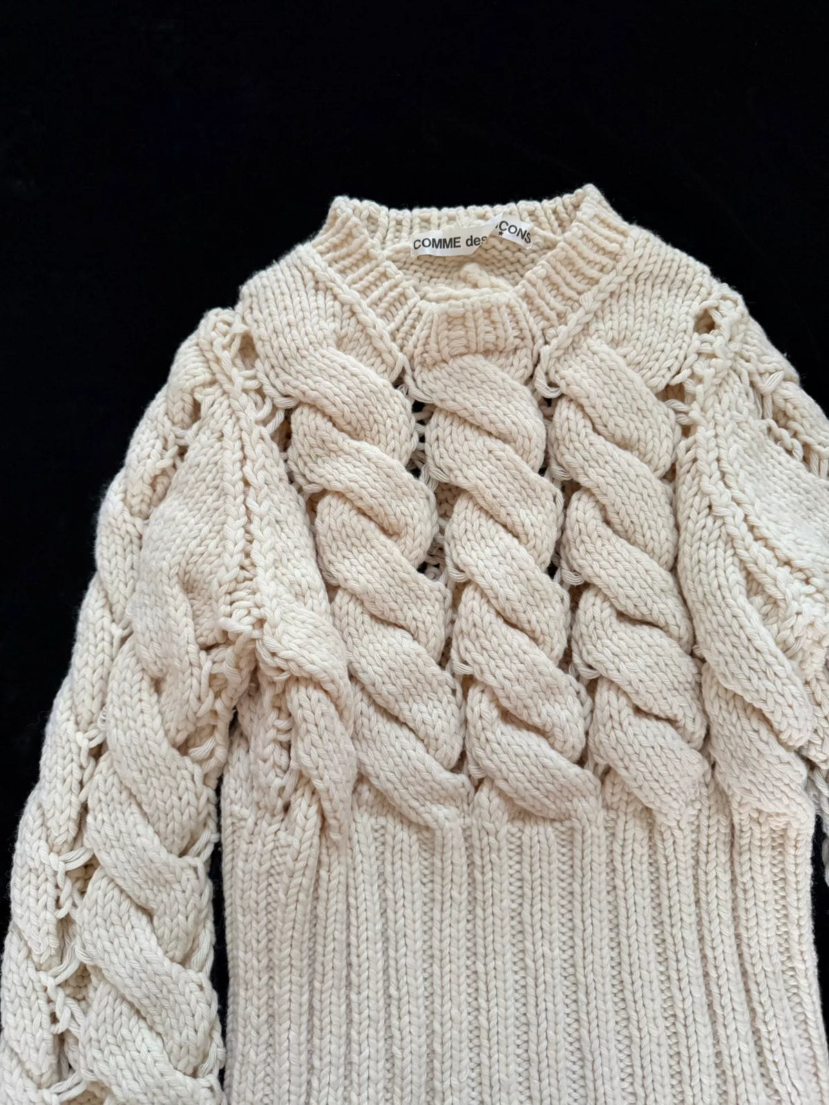 Comme des Garçons Rei Kawakubo mainline cable-knit pullover sweater