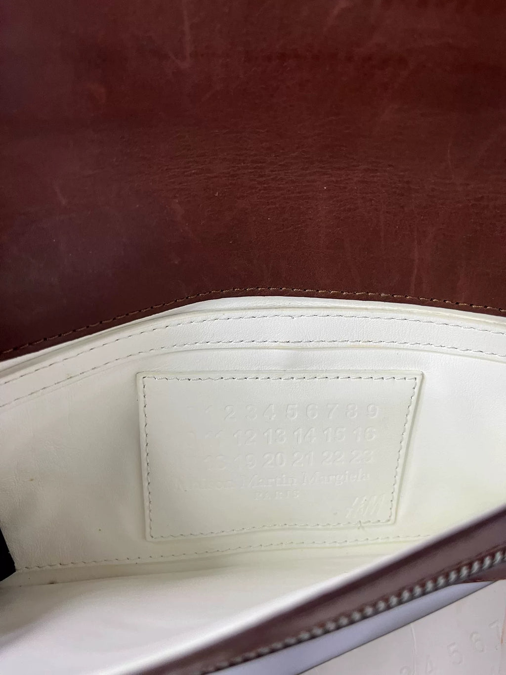 Maison Margiela x H&M collaboration, dark red, glove bag