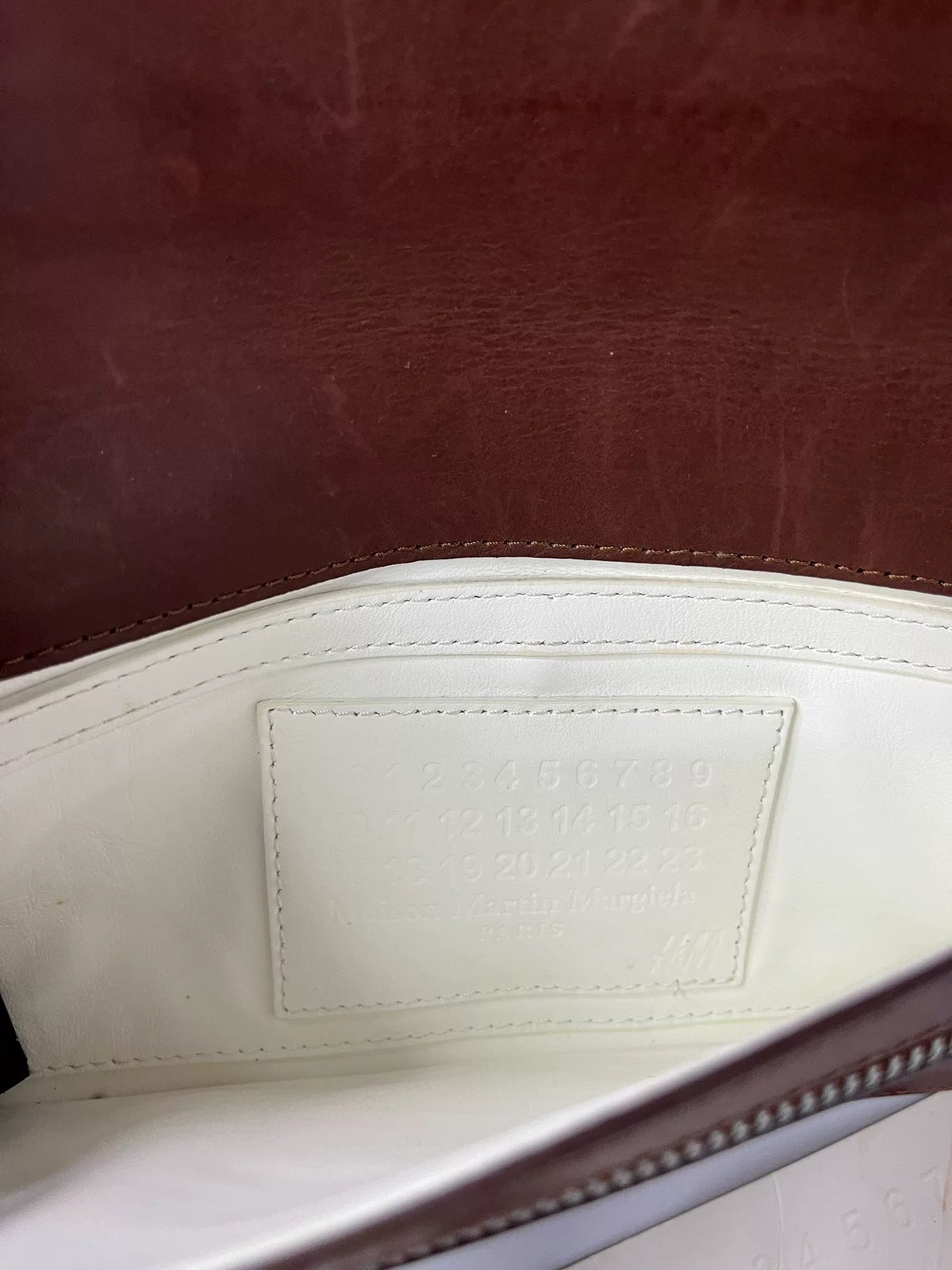 Maison Margiela x H&M collaboration, dark red, glove bag