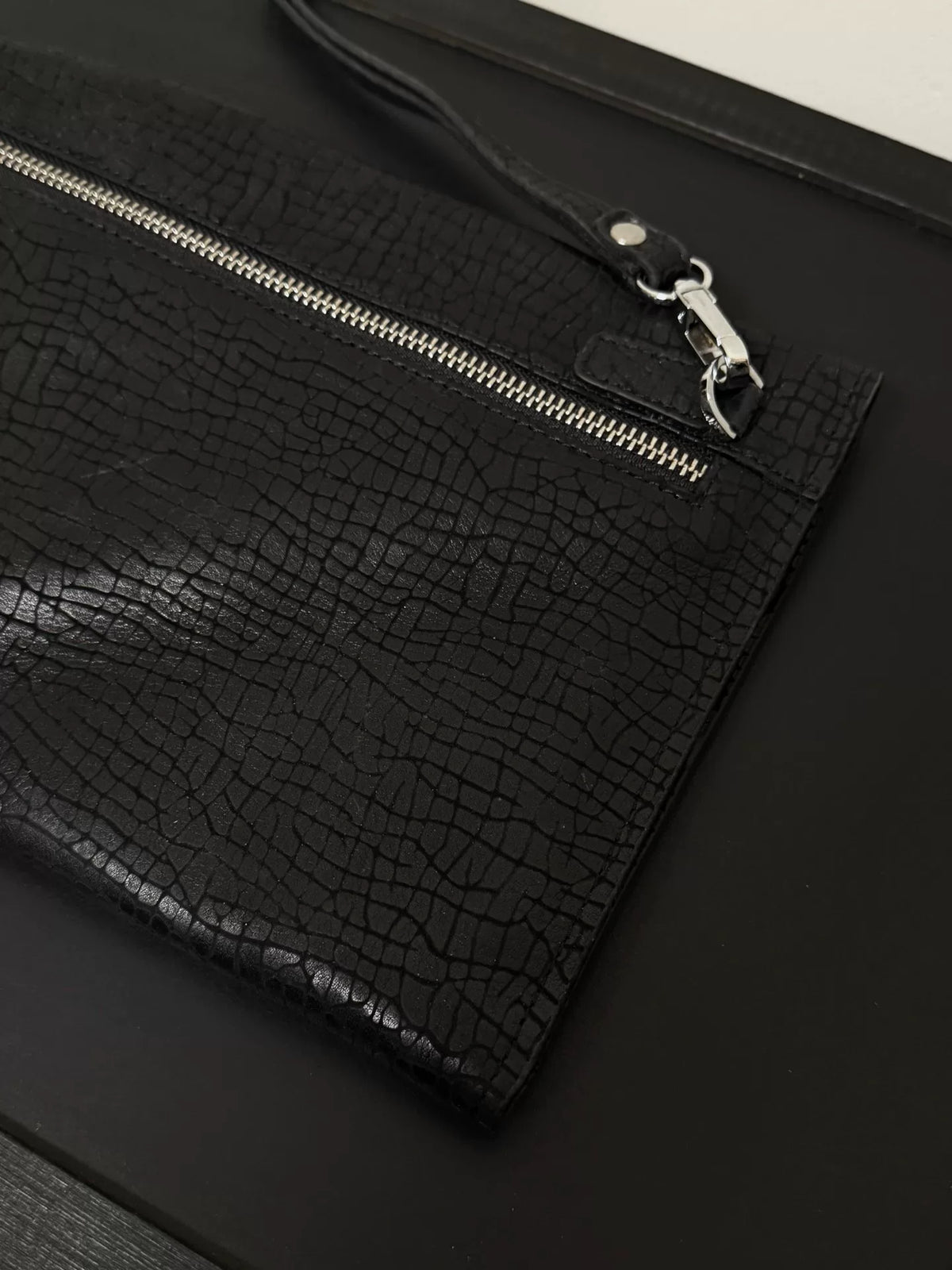 Prada 2000s Cracked Lambskin Clutch Bag