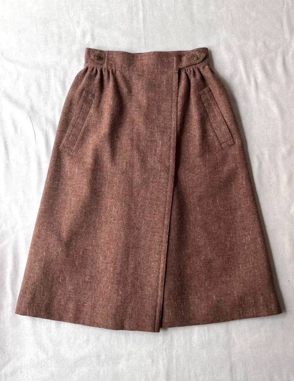 Issey Miyake 1970s Wool Tweed Wrap Skirt