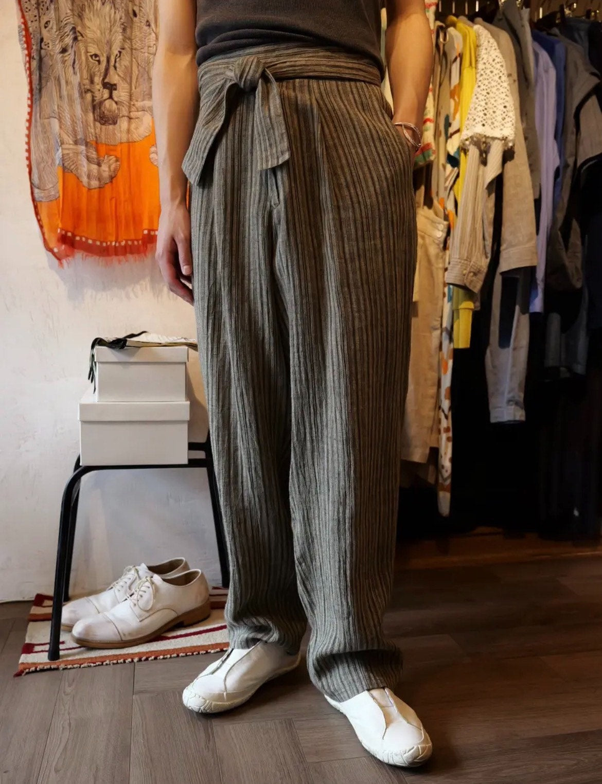 Issey Miyake SS83 Striped Linen Pants