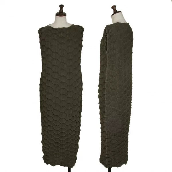 Issey Miyake Vintage Brown Pleated Dress