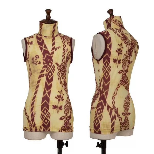 Jean Paul Gaultier Vintage Yellow Floral Turtleneck Top