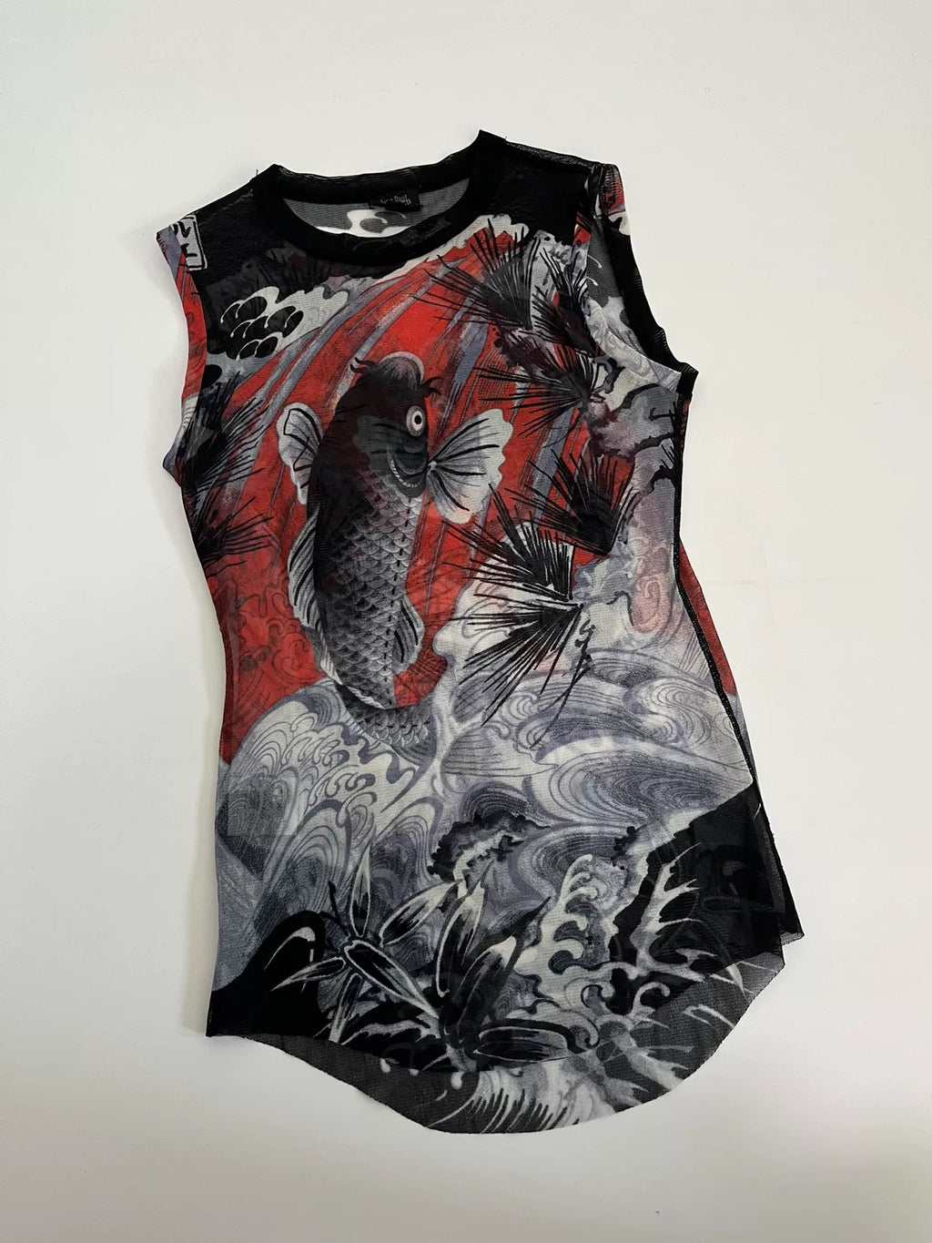 Jean Paul Gaultier koi fish top mesh