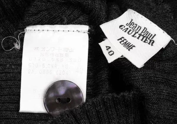 Jean Paul Gaultier Vintage Grey Striped Knit Sweater