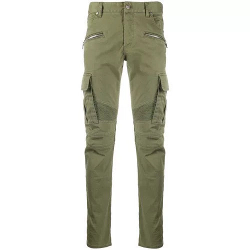 Balmain Paris 15SS Zip Pocket Olive Pants
