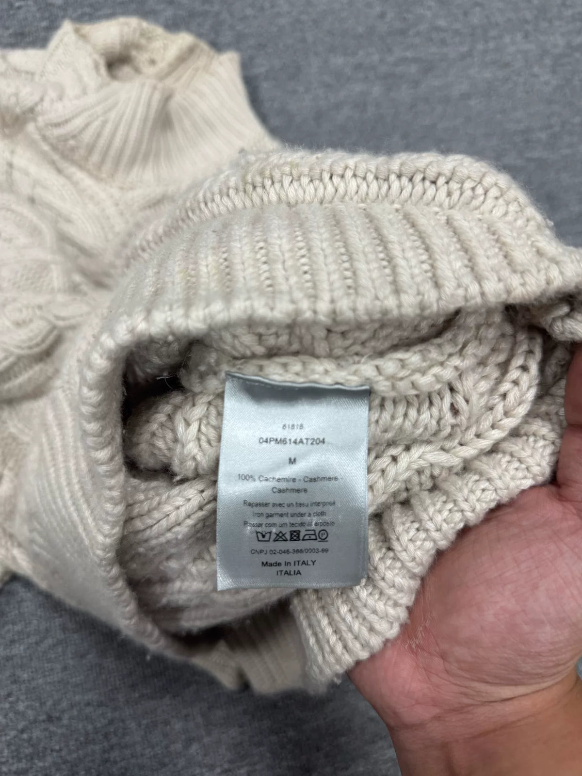 Dior Cable Knit Cashmere Sweater