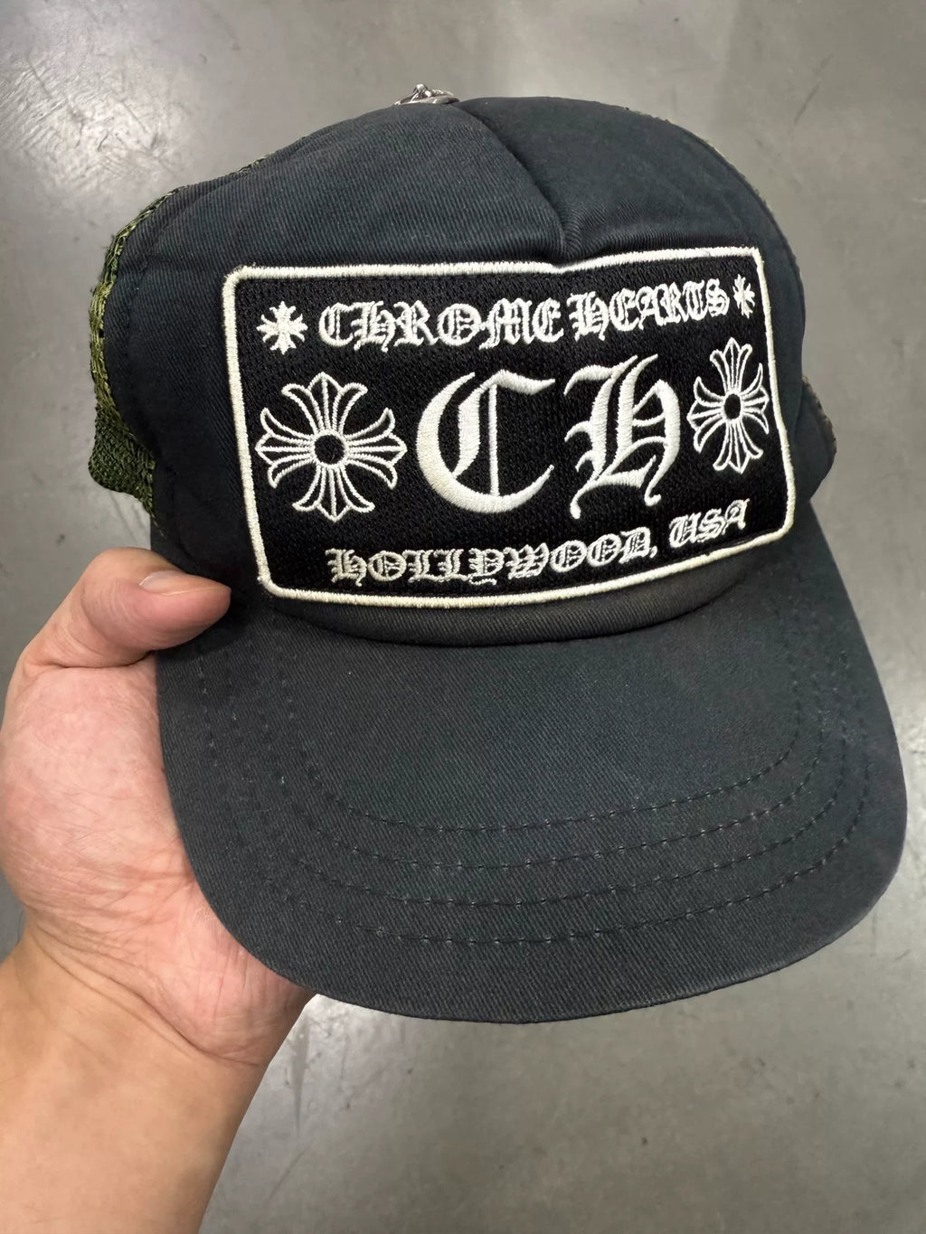 Chrome Hearts black camouflage Sanskrit baseball cap