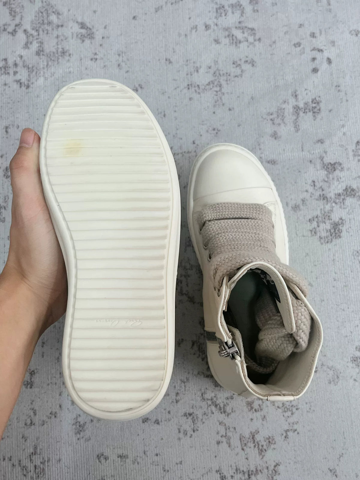 Rick Owens Porterville Jumbo Laced Sneaker 'Milk'