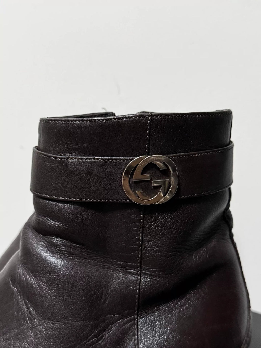 Gucci Double G Zip-Up Dark Brown Boots by Tom Ford