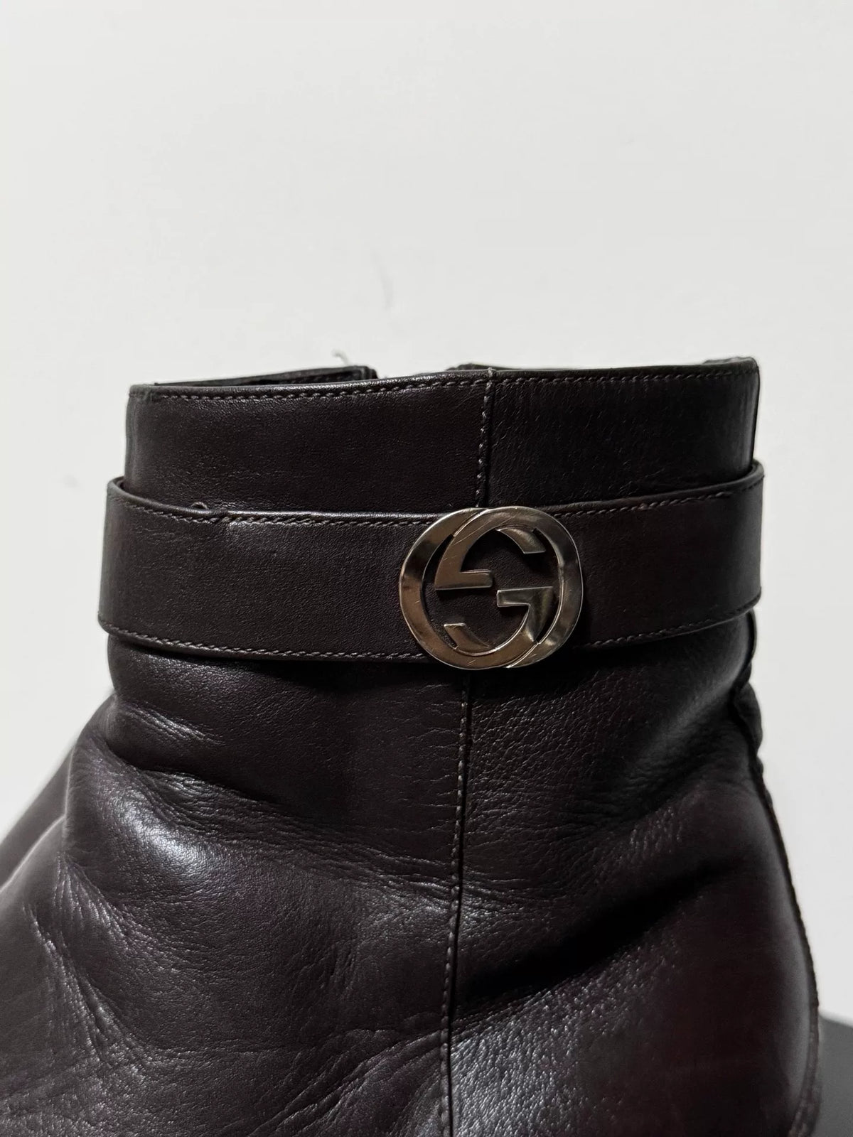 Gucci Double G Zip-Up Dark Brown Boots by Tom Ford