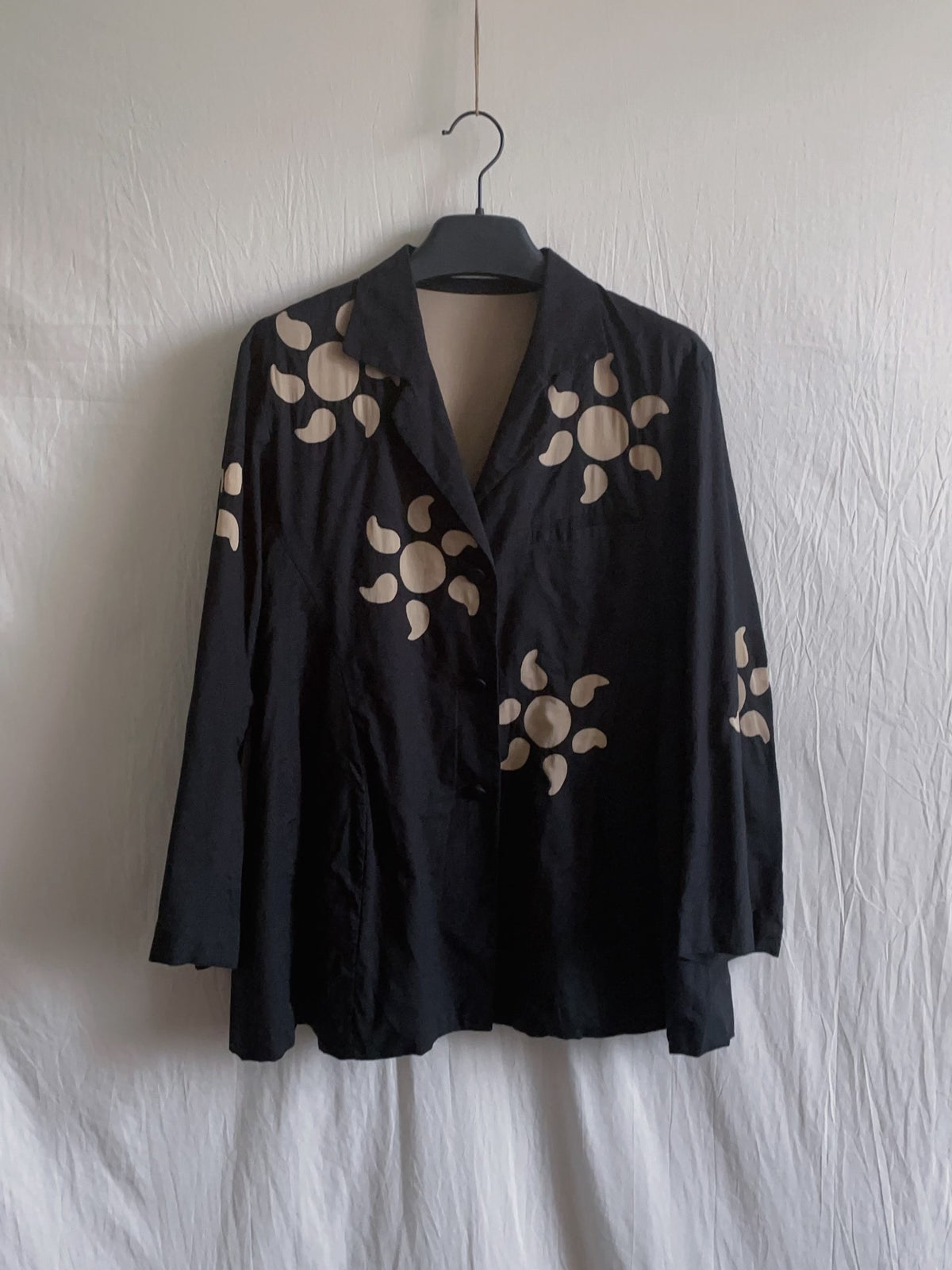Issey Miyake 1990s Night Flame Black Top